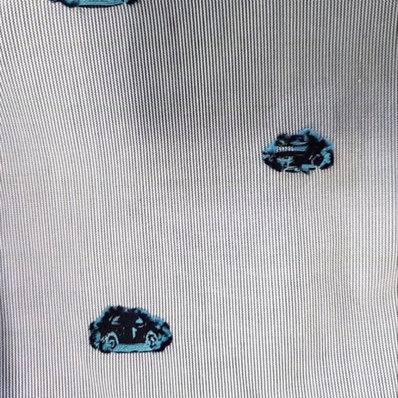 Masutto Men's Shirt Size XXL Blue Embroidered Scooter & Car Contrast Cuffs - Picture 7 of 13
